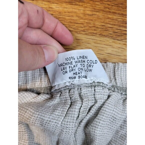 Aly Wear USA Size Large Beige Pull On 100% Linen Pants - Picture 5 of 5